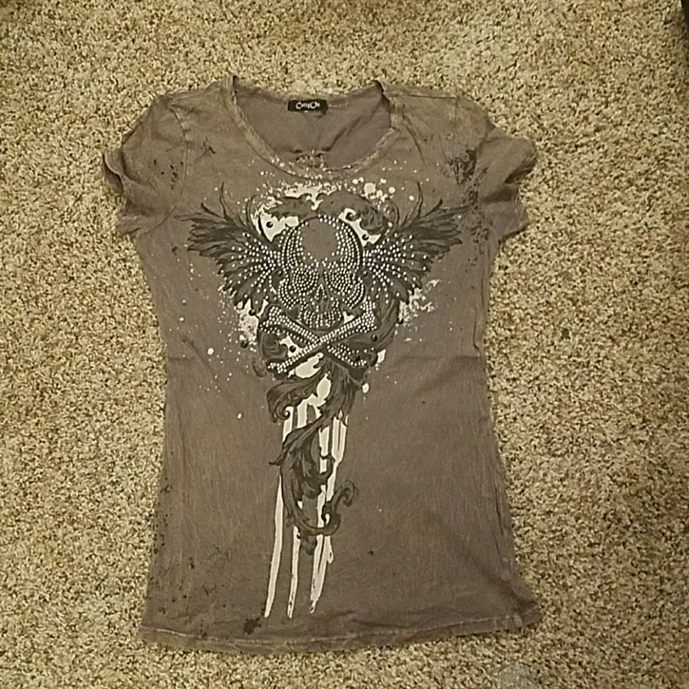 Skull Bling graphic t